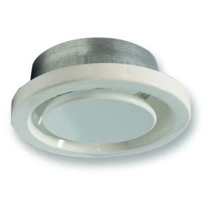 EVA-200-RAL9016 - Ventilatieventiel afvoer staal met verstelbare kern en montagebus - Ø200 mm