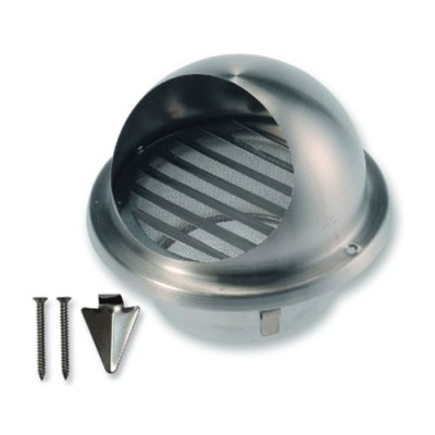 BLRER125 - Rond buitenluchtrooster roestvrijstaal (RVS) voor ventilatie met insectengaas