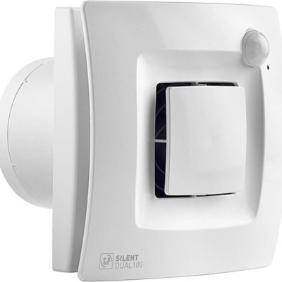 Silent dual 100 - Badkamer ventilator Ø100 92m³/h met hygrostaat en aanwezigheids sensor