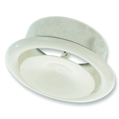 P-DVS-100-RAL9016 - Ventilatieventiel van staal met verstelbare kern en montagebus toevoer - Ø100 mm