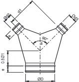BSG-125 - Broekstuk 90° 125mm - 125mm voor spirobuis