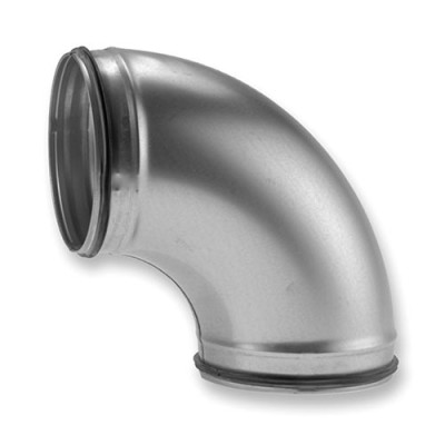 BDG90 180 - Geperste bocht Ø180 90° met rubber - gegalvaniseerd staal